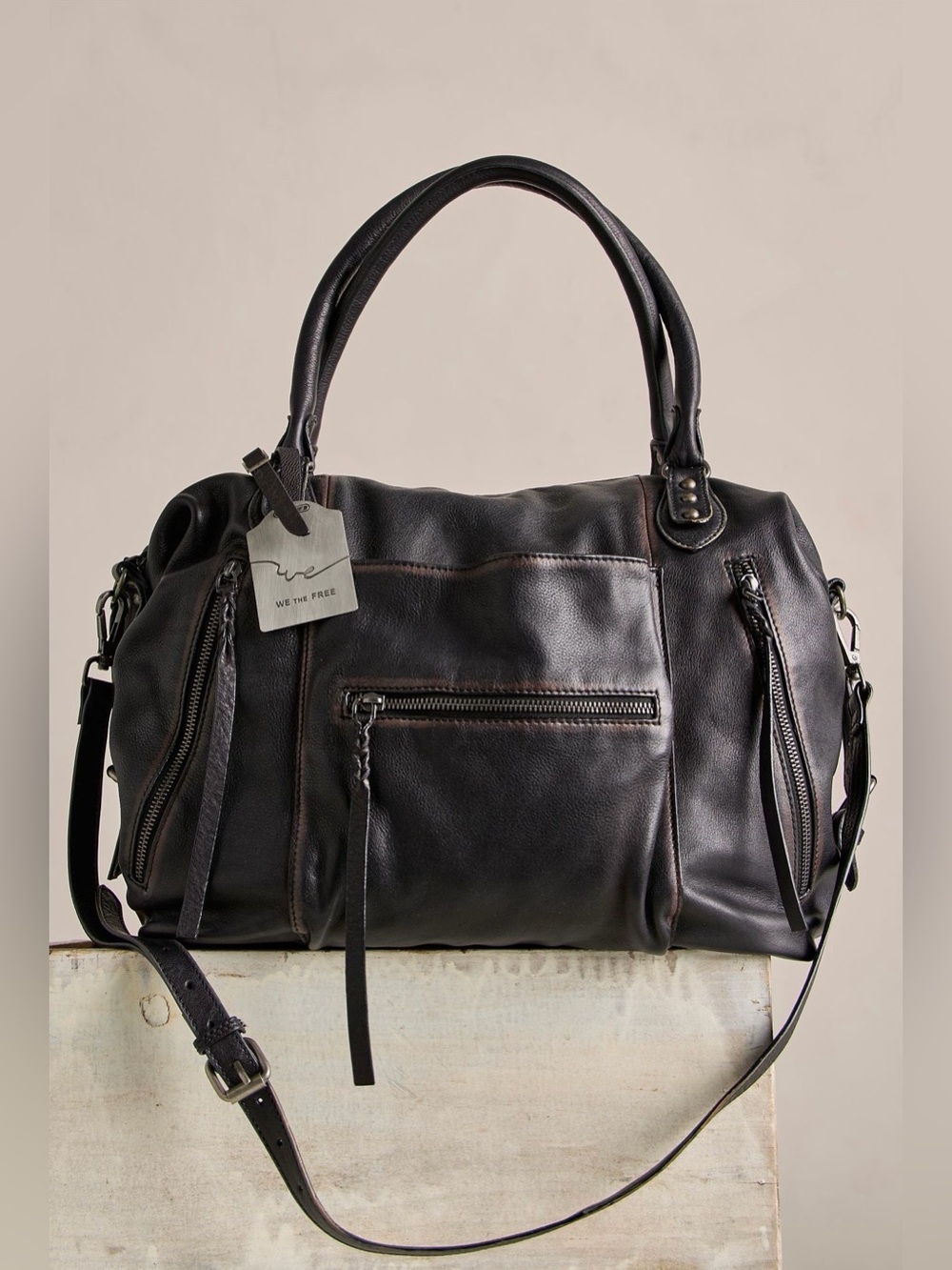NWOT Free People We the Free Coal Emerson Tote Bag